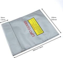YUNIQUE GREEN-CLEAN Bezpečnostní taška na Lipo baterie, nehořlavý a proti výbuchu odolný materiál, 300x230 mm, 1 kus - ochranný obal ideální pro nabíjení a přepravu Lipo baterií