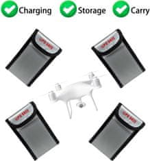 YUNIQUE GREEN-CLEAN Bezpečnostní taška na Lipo baterie, 1 kus, nehořlavý a proti výbuchu odolný materiál, rozměry 90X55X140 mm - ochranný obal pro nabíjení a přepravu Lipo baterií