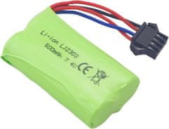 YUNIQUE GREEN-CLEAN Lithium-iontové baterie 7,4 V 500 mAh s vysokou rychlostí - kompatibilní s EC16 DE85 pro dálkově ovládané lodě, modely lodí a aut - 2 kusy