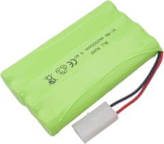 YUNIQUE GREEN-CLEAN Dobíjecí baterie AA 9,6 V 2000 mAh s konektorem Tamiya a USB nabíjecím kabelem - Ideální pro auta, nákladní auta, tanky a lodě RC - 100x57x15 mm - 100 g