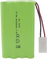 YUNIQUE GREEN-CLEAN Dobíjecí baterie AA 9,6 V 2000 mAh s konektorem Tamiya a USB nabíjecím kabelem - Ideální pro auta, nákladní auta, tanky a lodě RC - 100x57x15 mm - 100 g