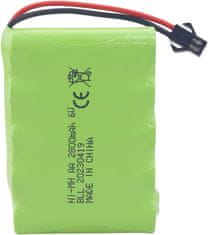 YUNIQUE GREEN-CLEAN Dobíjecí baterie AA 6,0 V 2800 mAh se zástrčkou SM-2P a nabíjecím kabelem USB | Kompatibilní s TB141, TB142, DE37 - ideální pro RC auta, bagry, nákladní auta a RC vozidla