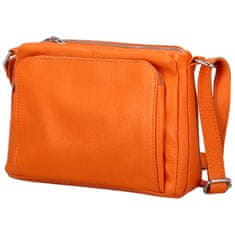 Delami Vera Pelle Stylová dámská kožená crossbody Robertina, oranžová