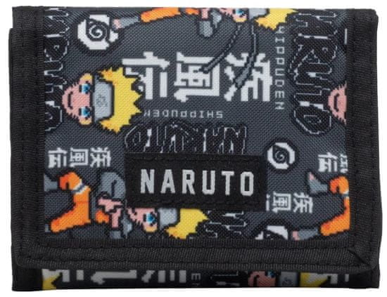 CurePink Peněženka rozkládací Naruto: Logo a Nápisy (12 x 10 x 2 cm)