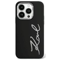 Karl Lagerfeld Originální kryt KARL LAGERFELD hardcase Silicone Metal Script Logo KLHCP15LSCMSMVK for Apple iPhone 15 Pro , barva černá