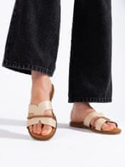 Amiatex Výborné dámské sandály hnědé bez podpatku + Ponožky Gatta Calzino Strech, odstíny hnědé a béžové, 36