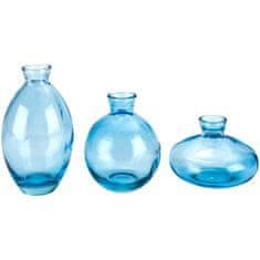 Weltbild Weltbild Skleněné vázy Blue, sada 3 ks