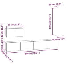 Vidaxl 4dílný set TV skříněk hnědý dub kompozitní dřevo