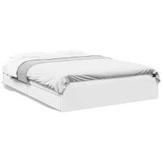 shumee Rám postele se zásuvkami bílý 160 x 200 cm kompozitní dřevo