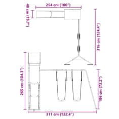 Vidaxl Dětské hřiště na zahradu masivní dřevo douglasky