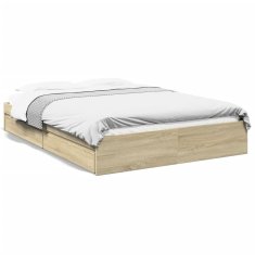 shumee Rám postele se zásuvkami dub sonoma 160x200 cm kompozitní dřevo