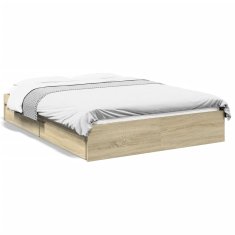 shumee Rám postele se zásuvkami dub sonoma 120x190 cm kompozitní dřevo