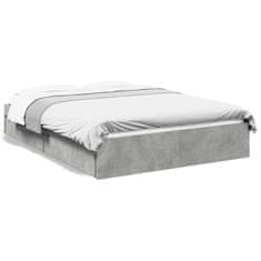 shumee Rám postele se zásuvkami betonově šedý 120 x 190 cm kompozit