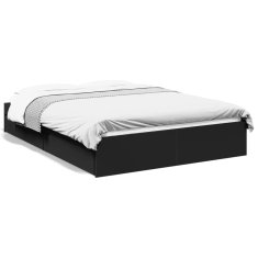shumee Rám postele se zásuvkami černý 120 x 190 cm kompozitní dřevo