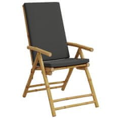 Petromila 2 skládací bistro židle s tmavě šedými poduškami bambus