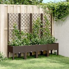 shumee Zahradní truhlík s treláží hnědý 160 x 40 x 142 cm PP