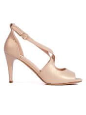 Amiatex Luxusní růžové sandály dámské na jehlovém podpatku, odstíny růžové, 37