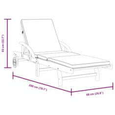 Vidaxl Zahradní lehátka 2 ks s poduškami 200x68x83 cm masivní akácie