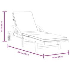 Vidaxl Zahradní lehátka 2 ks s poduškami 200x68x83 cm masivní akácie