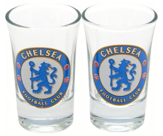 FotbalFans Sklenička na panáky Chelsea FC, 50 ml, sada 2 ks