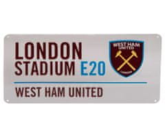 FotbalFans Plechová cedule West Ham United FC, bílá, 40x18 cm