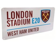 FotbalFans Plechová cedule West Ham United FC, bílá, 40x18 cm