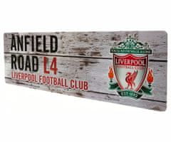 FotbalFans Plechová cedule Liverpool FC, šedá, 40x18cm