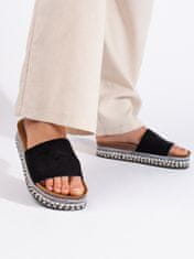 Amiatex Designové dámské černé nazouváky bez podpatku, černé, 39