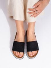 Amiatex Designové dámské černé nazouváky bez podpatku, černé, 39