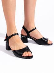 Amiatex Trendy sandály černé dámské na širokém podpatku, černé, 39