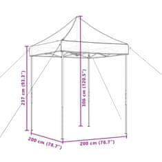 Petromila Skládací party stan pop-up hnědý 200 x 200 x 306 cm