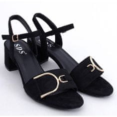 Sandály na nízkém podpatku Černá velikost 40