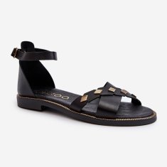 Zazoo 40378 Dámské kožené sandály Black velikost 40