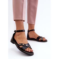 Zazoo 40378 Dámské kožené sandály Black velikost 41