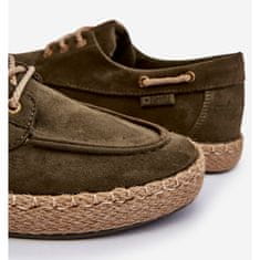 Big Star Pánské šněrovací espadrilky Khaki velikost 45