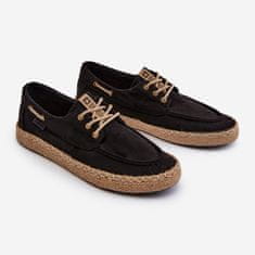 Big Star Pánské šněrovací espadrilky Black velikost 44