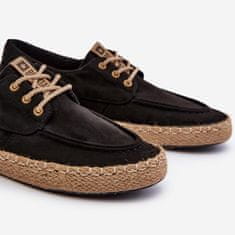 Big Star Pánské šněrovací espadrilky Black velikost 44