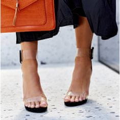 Sandály na podpatku s průhledným svrškem velikost 38