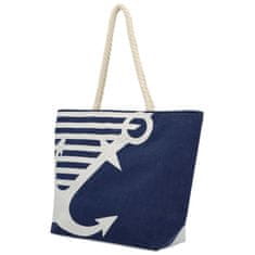 Bellugio Krásná plážová kabelka přes rameno Irilla, modro-bílá/kotva