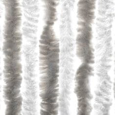 Petromila Závěs proti hmyzu světle šedý a bílý 118 x 220 cm žinylka