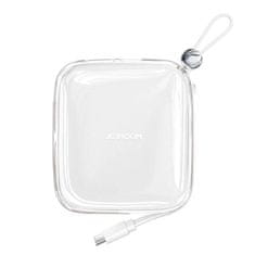 Joyroom Jelly Series JR-L002 powerbanka 10000mAh 22,5W se zabudovaným kabelem USB-C Bílá