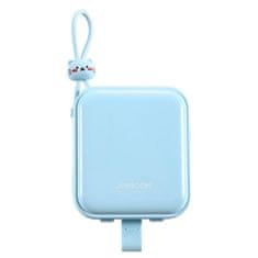 Joyroom  Cutie Series JR-L008 powerbanka 10000mAh 22,5W se stojánkem a zabudovanými kabely USB-C a Lightning Modrá