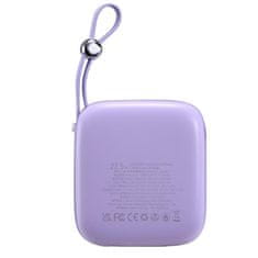 Joyroom Jelly Series JR-L002 powerbanka 10000mAh 22,5W se zabudovaným kabelem USB-C Fialová