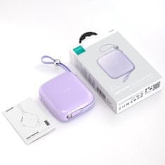 Joyroom Jelly Series JR-L002 powerbanka 10000mAh 22,5W se zabudovaným kabelem USB-C Fialová