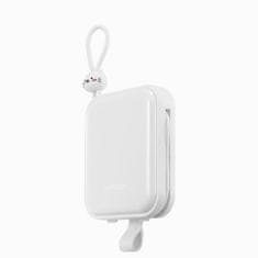 Joyroom  Cutie Series JR-L008 powerbanka 10000mAh 22,5W se stojánkem a zabudovanými kabely USB-C a Lightning Bílá