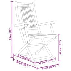 Petromila Skládací zahradní židle 8 ks 53 x 66 x 99 cm bambus