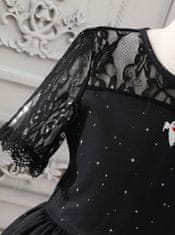 EXCELLENT Dívčí šaty černé s krajkou vel.134 - Halloween