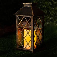LUMILED 4x Solární zahradní lampa LED stojací závěsná patina LIRIO 28cm