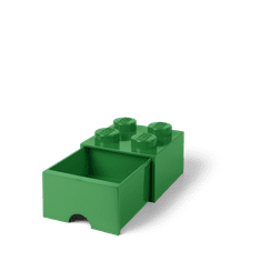 LEGO Storage úložný box 4 s šuplíkem - tmavě zelená