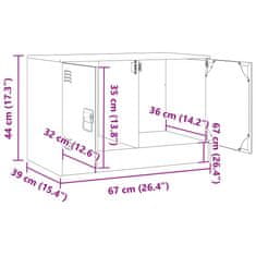 Vidaxl TV skříňka olivově zelená 67 x 39 x 44 cm ocel